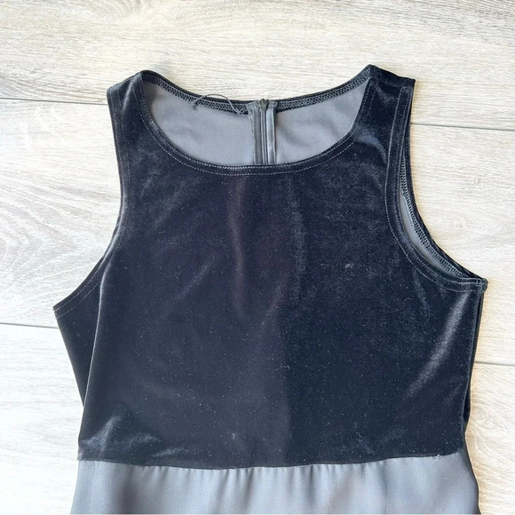 Vintage Algo  Velvet Chiffon Mixed Media Sleeveless Midi Dress Made in Canada - Picture 5 of 15